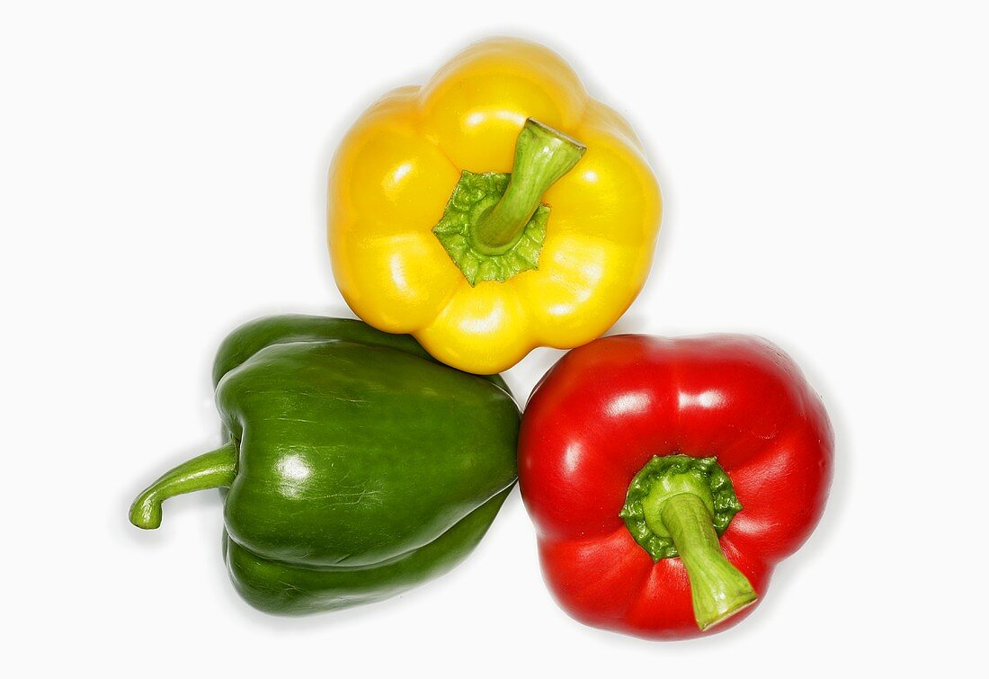 Red, yellow and green pepper