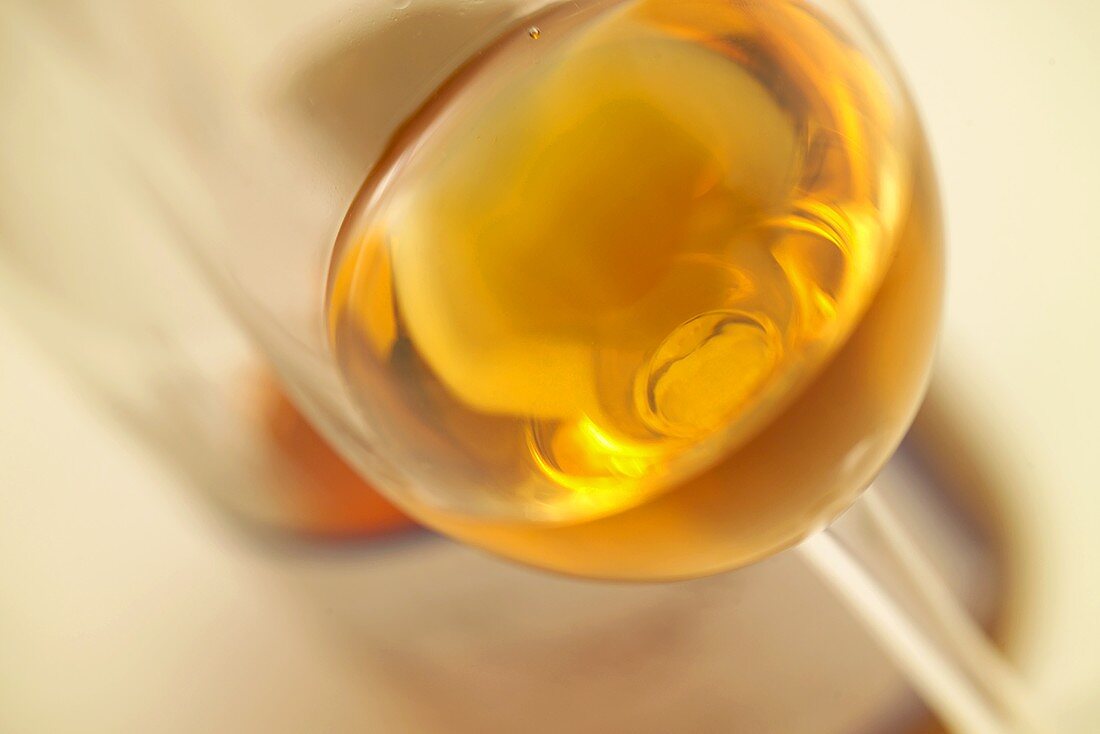 A glass of dessert wine (Sauternes, Bordeaux)