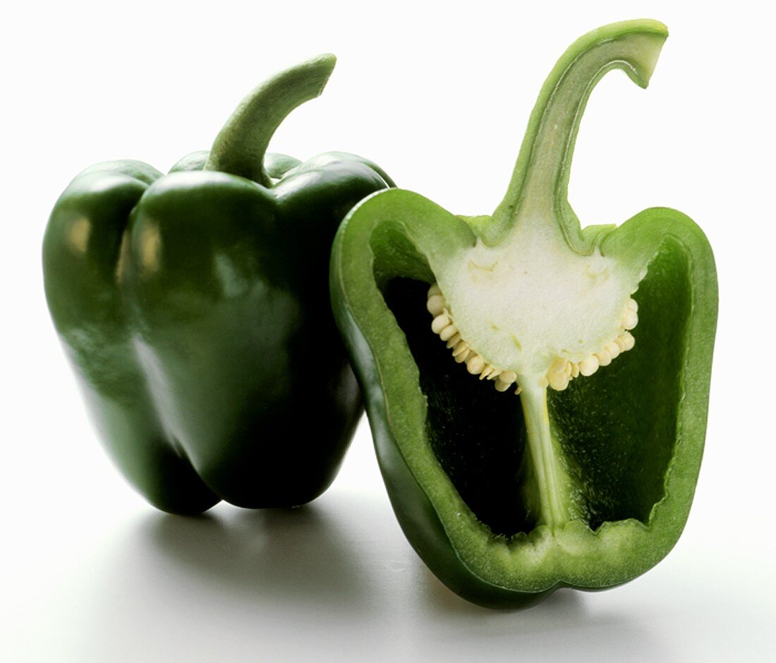 A Whole and a Half of a Green Bell Pepper