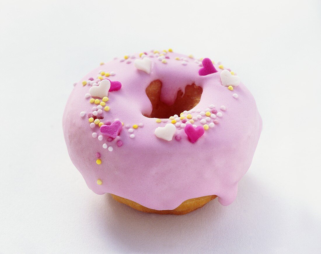 Doughnut mit rosa Zuckerglasur