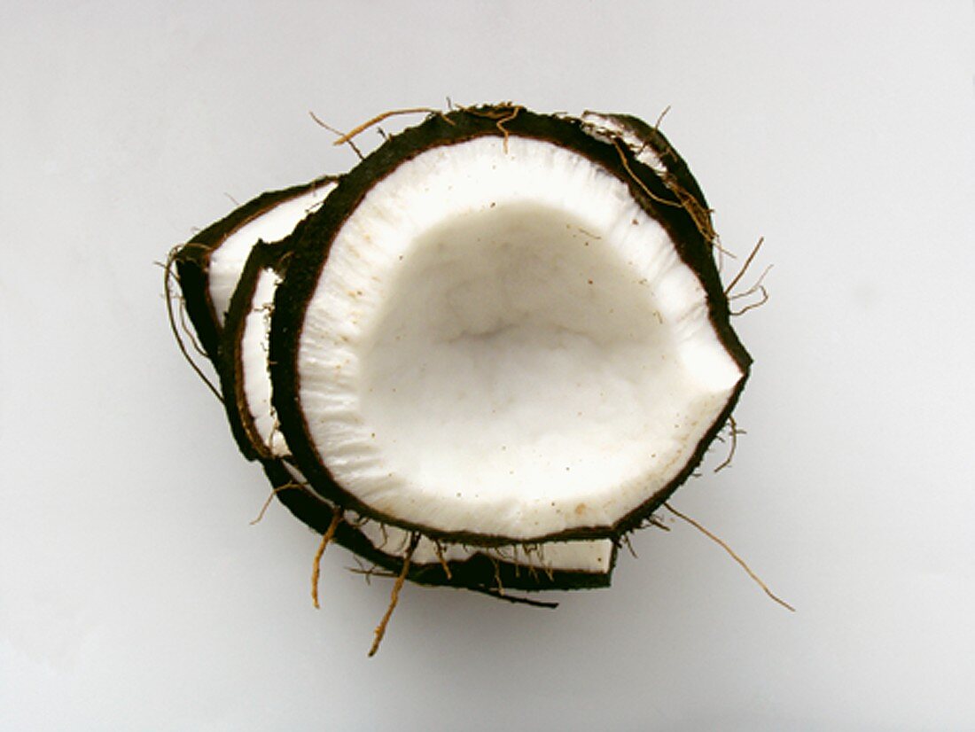 Kokosnussstücke, gestapelt