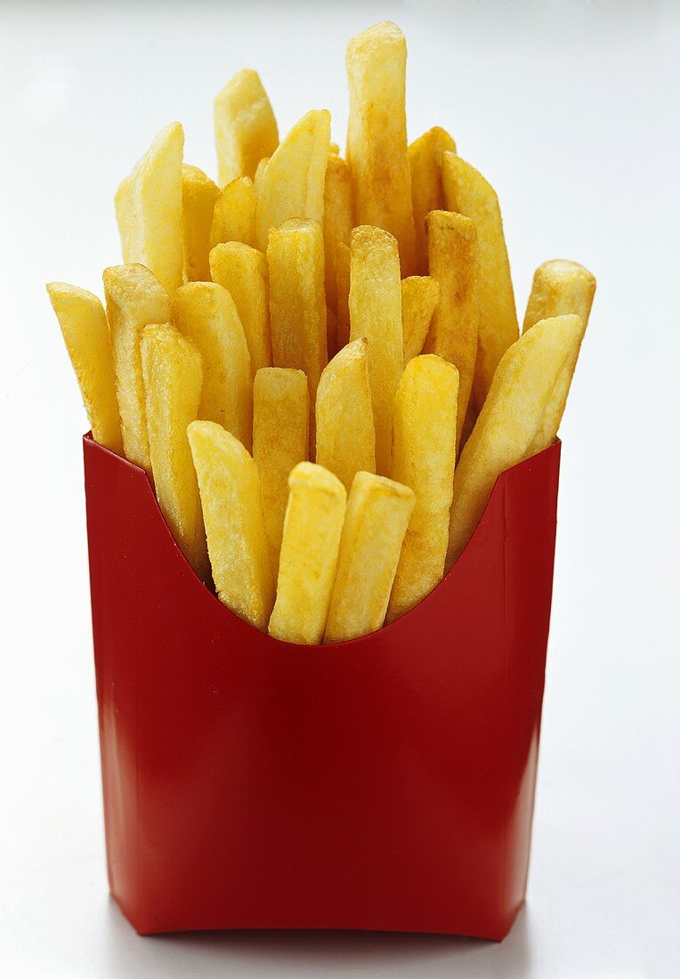 French Fries in Red Fast Food Container