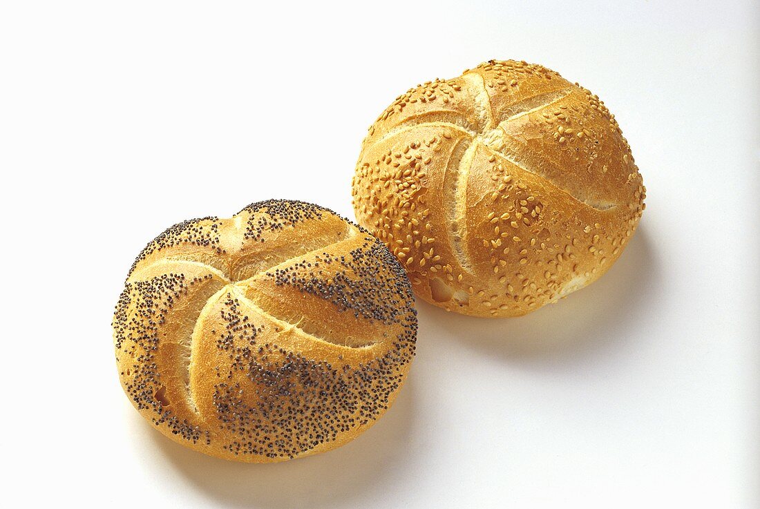 Two Rolls: A Poppy Seed and a Sesame Seed Roll