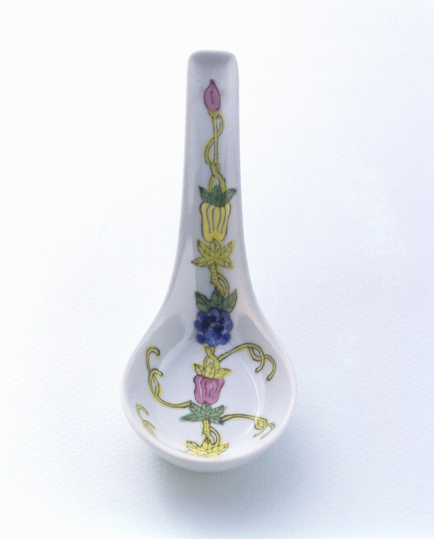 Asian Soup Spoon with Floral Design