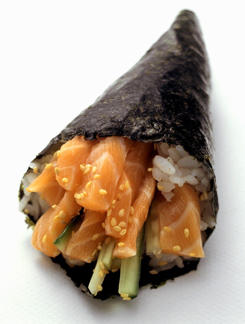 Temaki-Sushi mit Lachs
