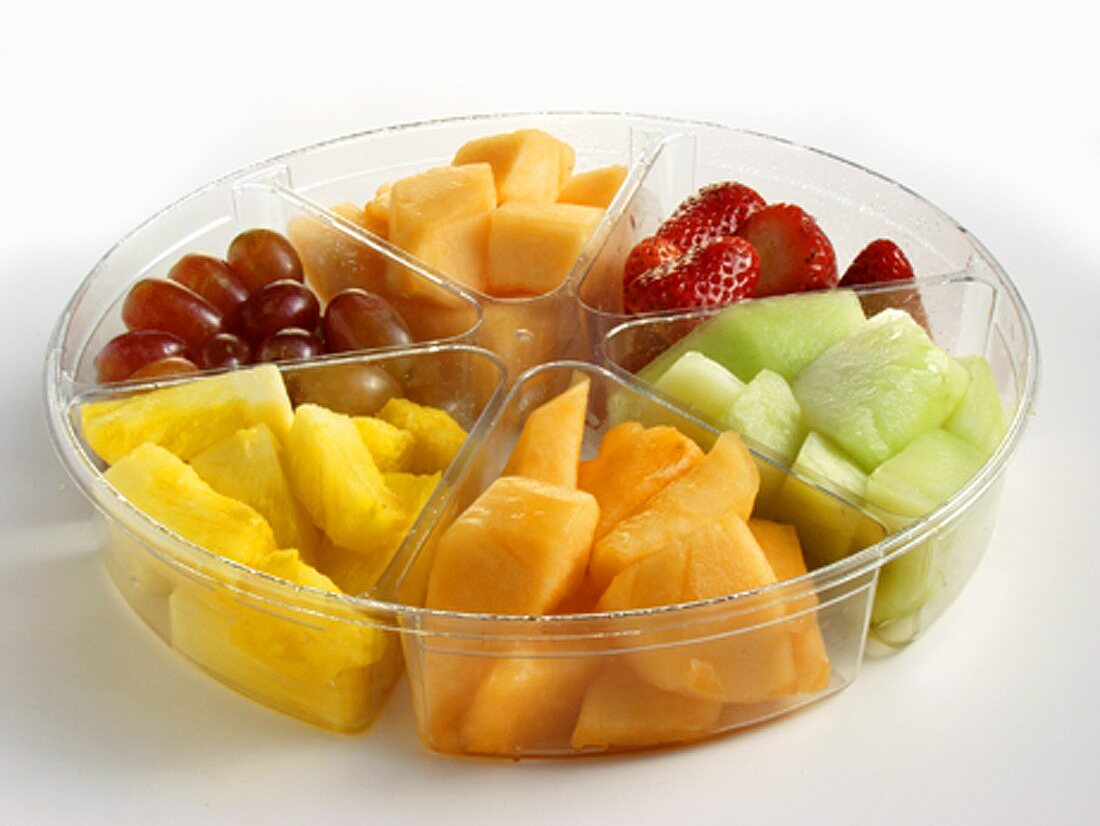 A Fruit Platter in a Divided Tray