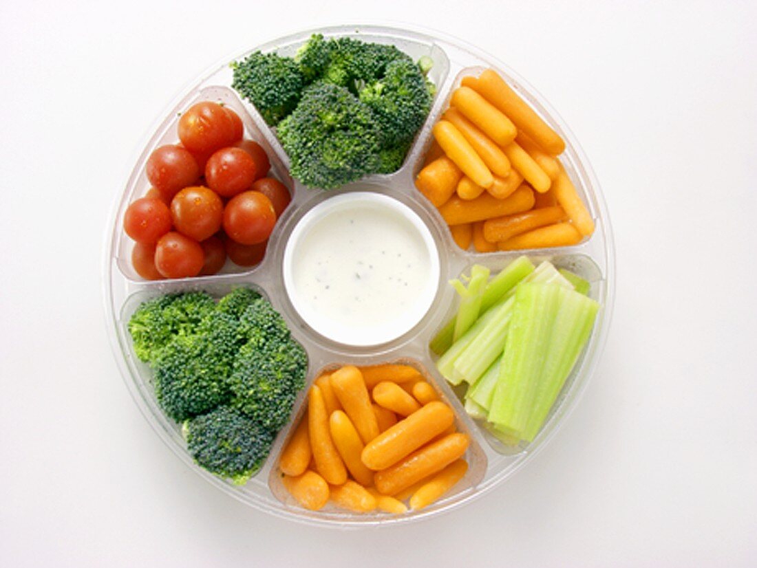 A Vegetable Platter with Dip