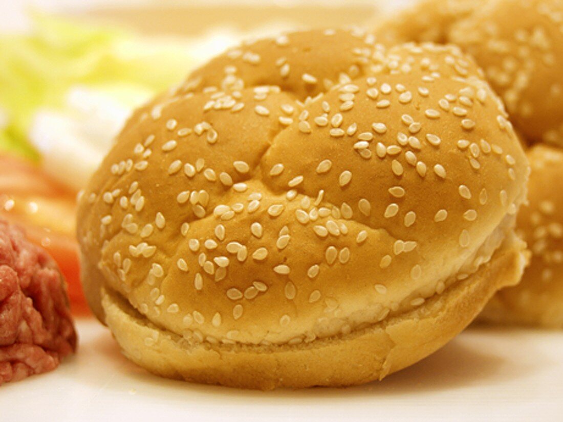 A Sesame Seed Hamburger Bun