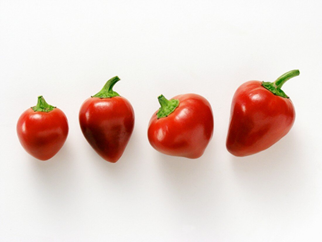 Four Red Cherry Peppers