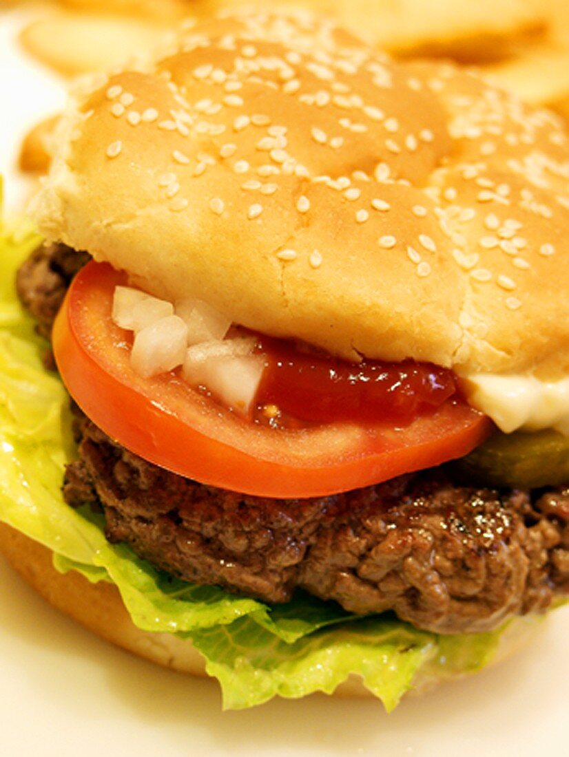 Hamburger mit Ketchup