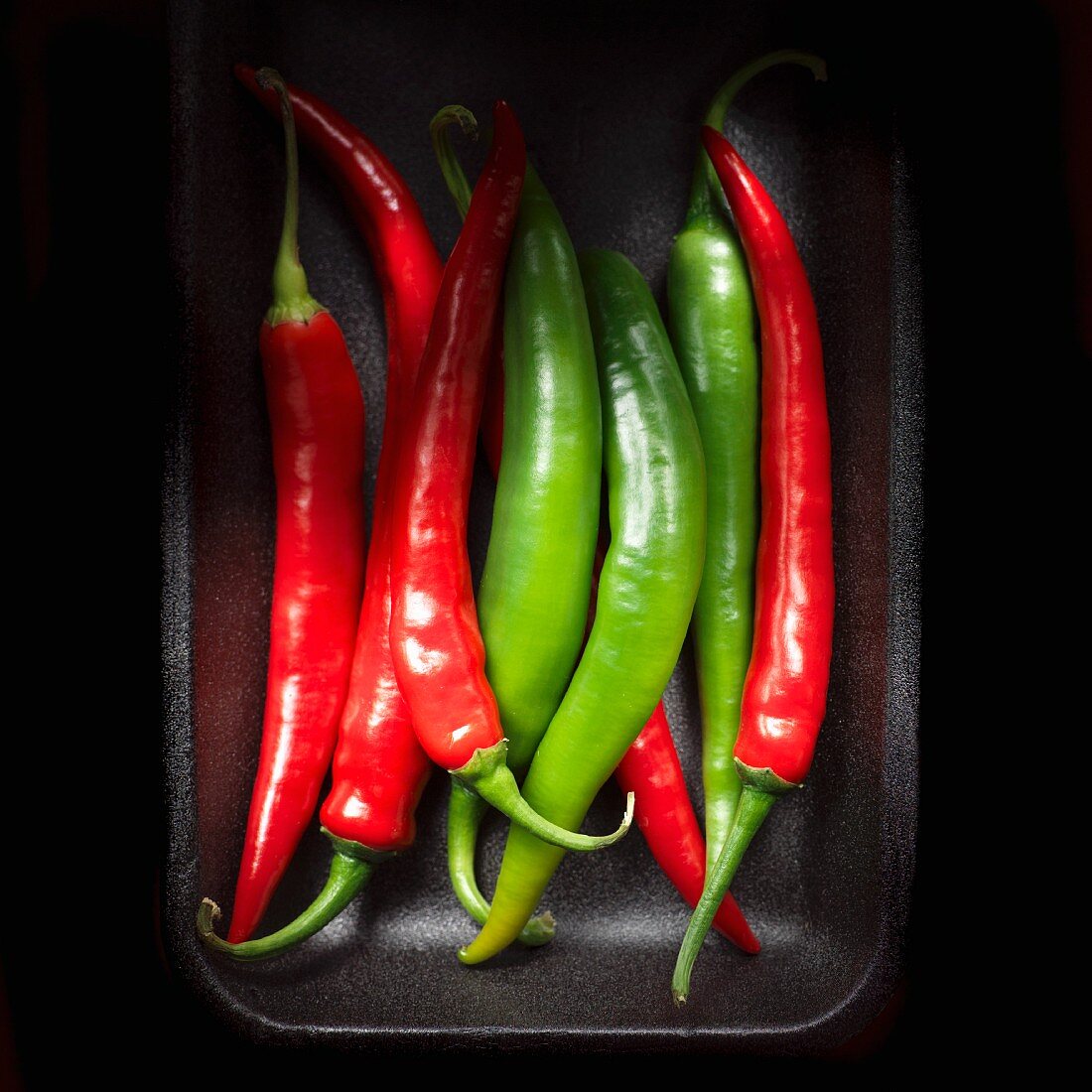 Red and green chillies