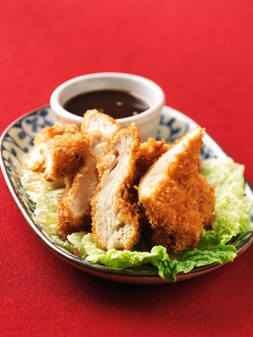 Chicken tonkatsu with soy sauce, Japan