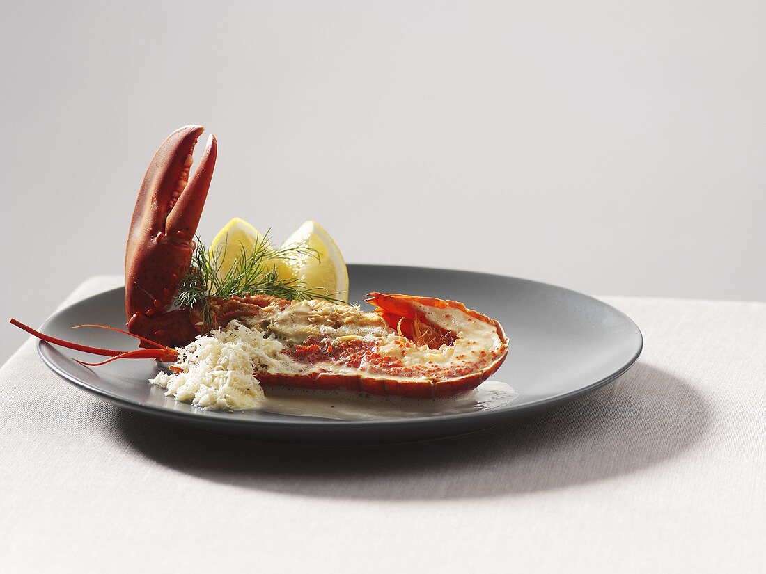 Lobster with butter sauce and horseradish