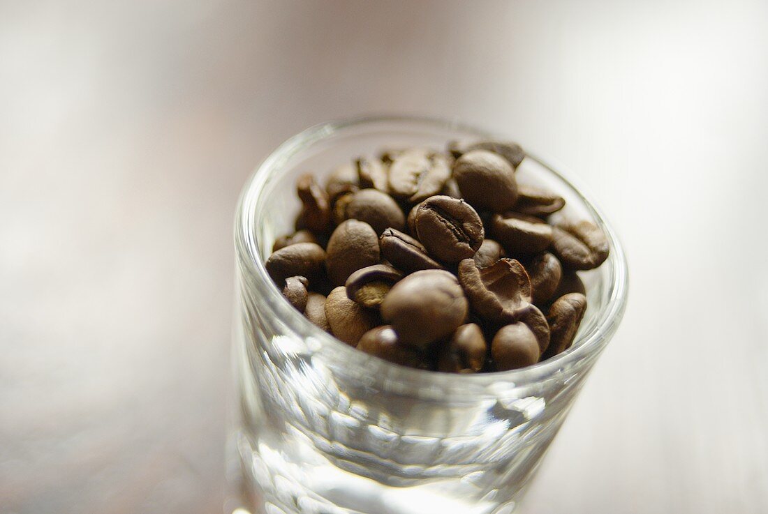 Coffee beans in a glass
