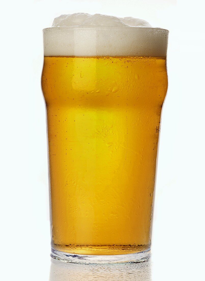 A glass of lager, England