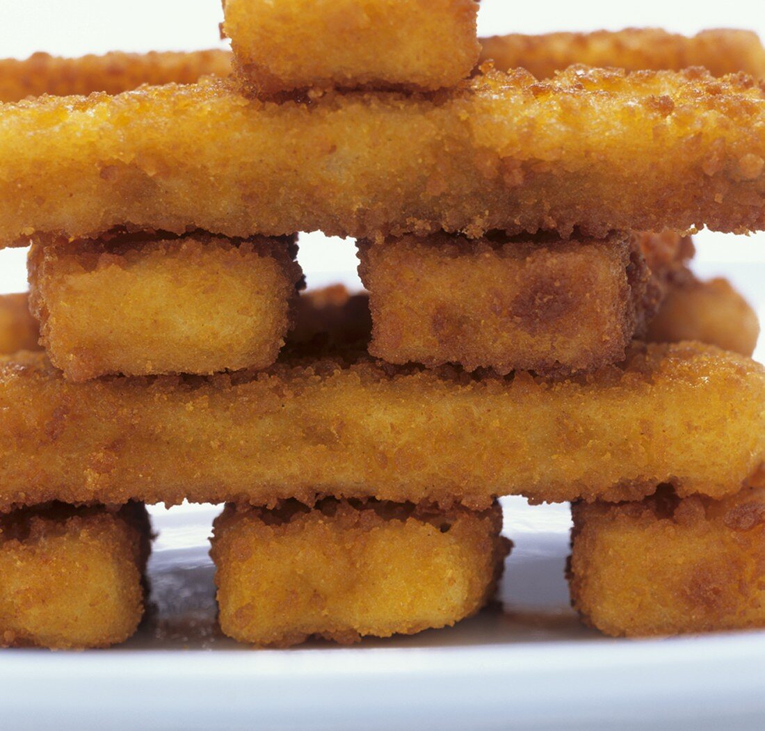 Fish fingers, stacked