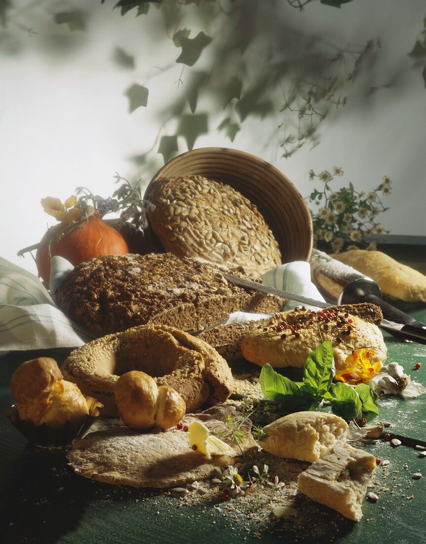 Still life with various types of bread