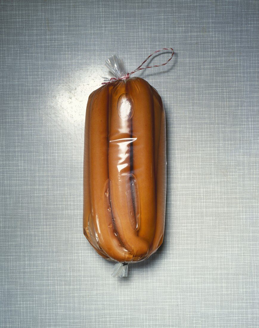 Frankfurters in plastic packaging