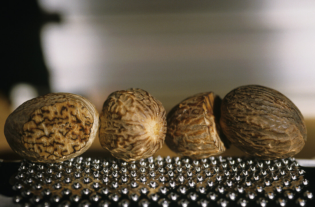 Nutmegs on a grater