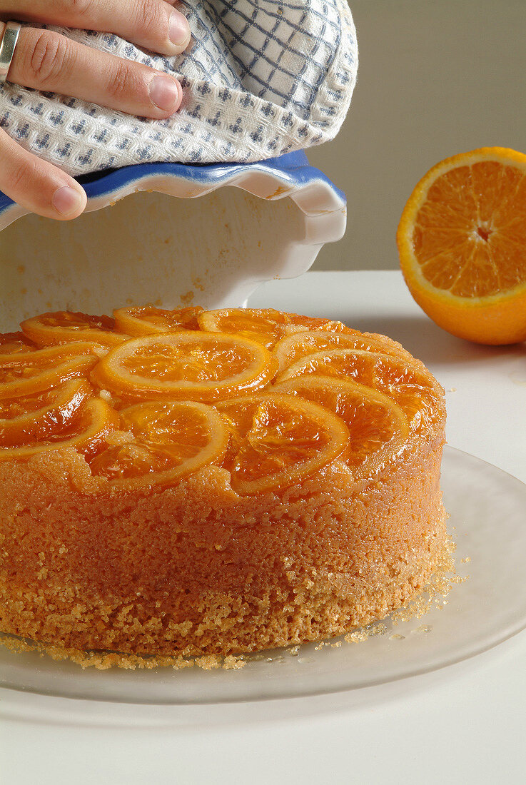 Orange upside-down cake