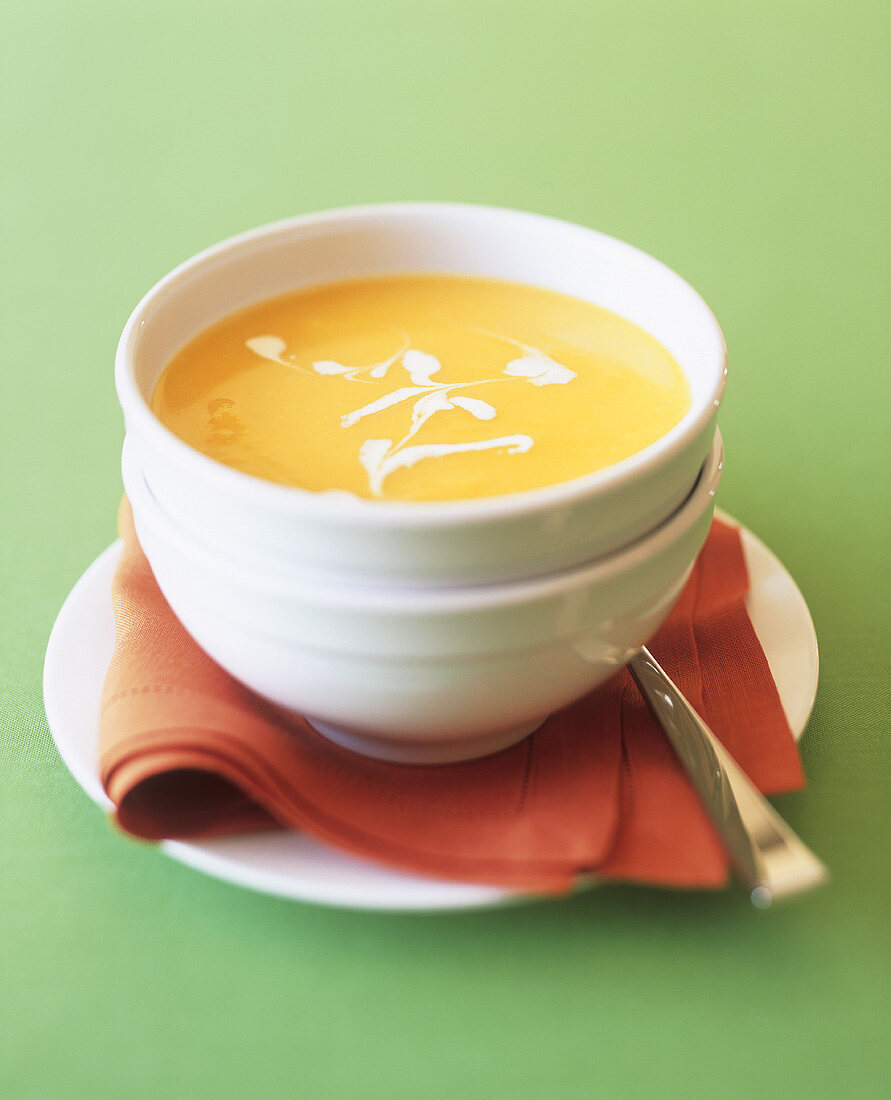 Orange and pumpkin soup with ginger