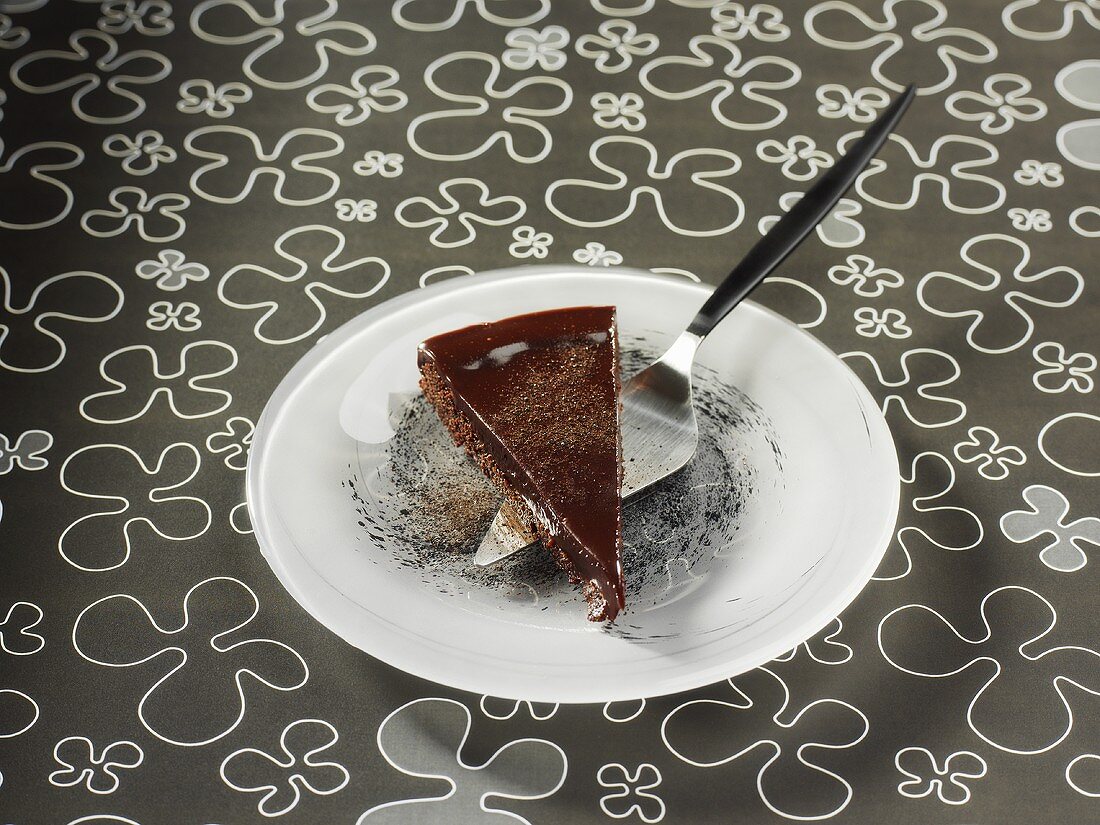 A piece of chocolate fudge cake