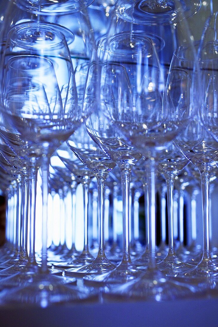 Empty wine glasses