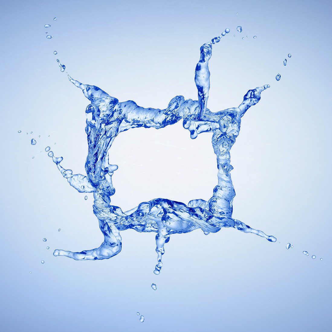Water forming a frame