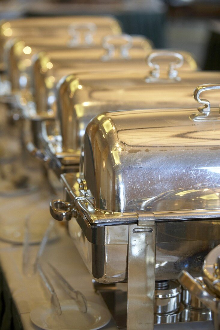 Chafing dishes for a buffet