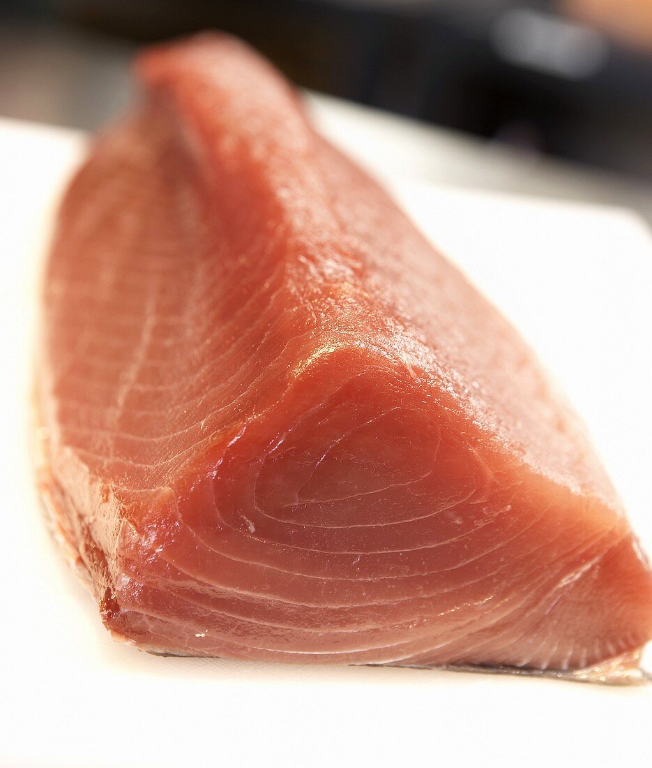 A raw tuna fillet