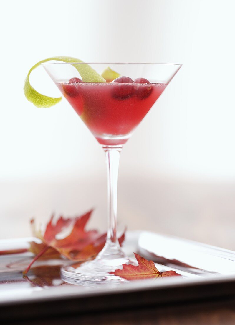 Cranberry and whisky cocktail