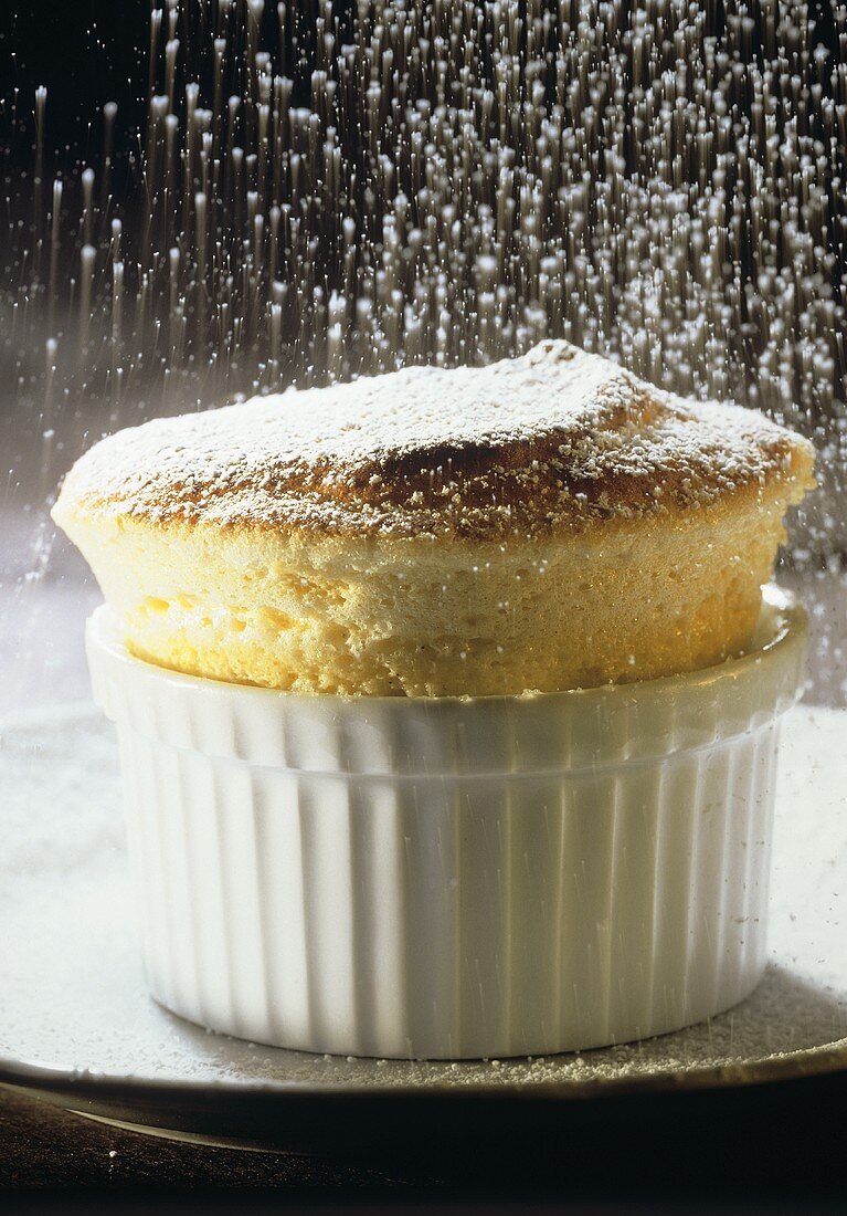 Cottage cheese soufflé in the dish