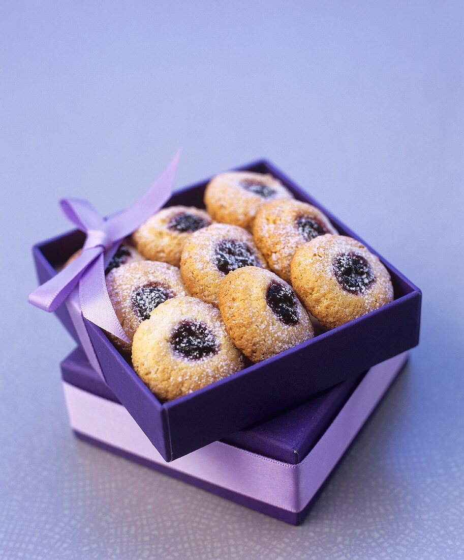 Jam biscuits in a gift box