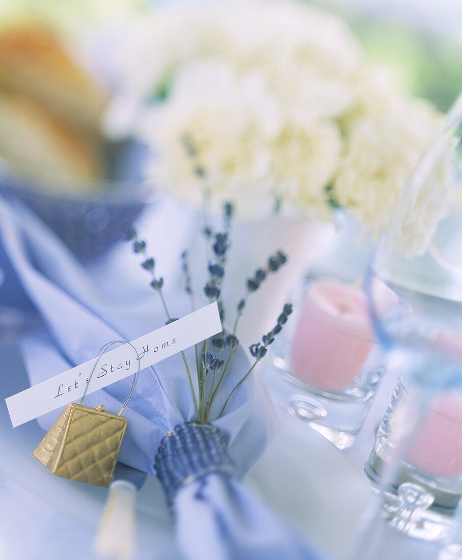 Festive table setting with place cards