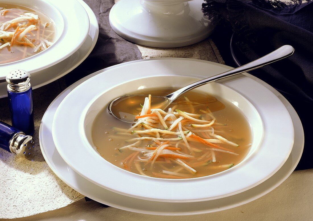 Broth with Vegetable Strips
