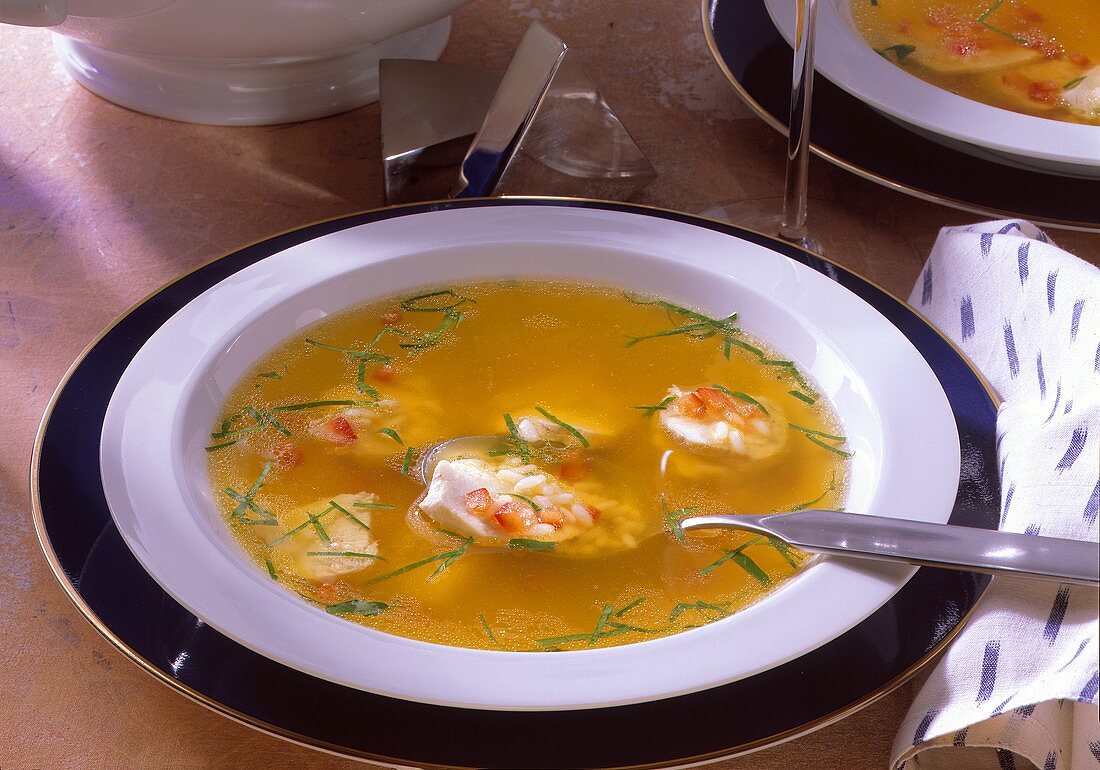 A Bowl of Chicken-Rice Soup.