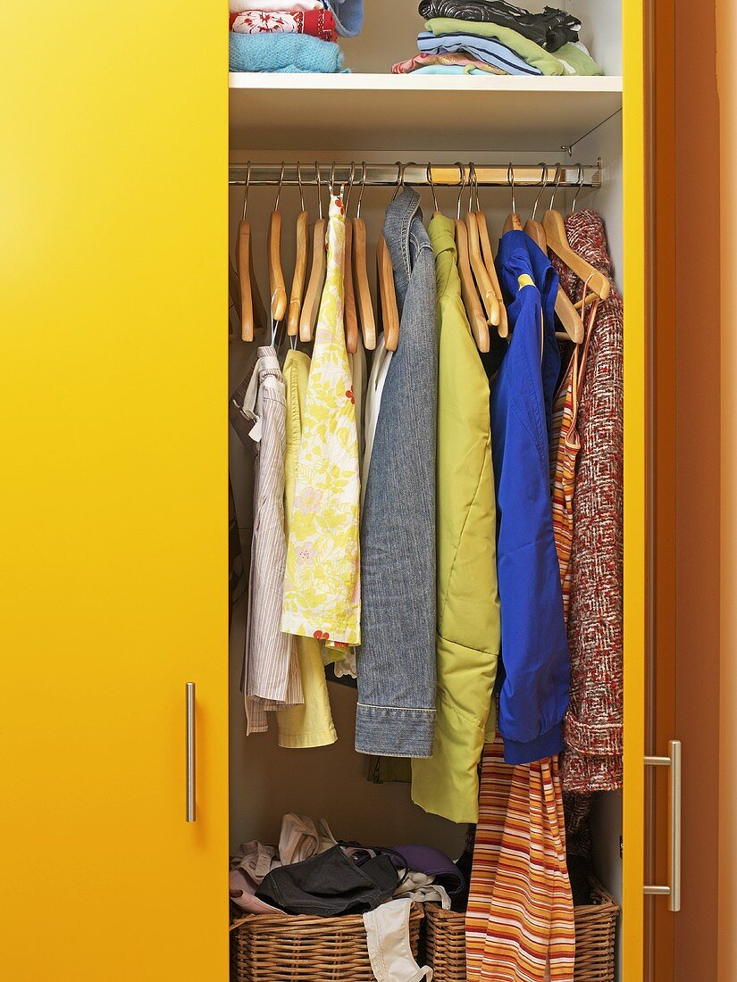 Clothes in a closet