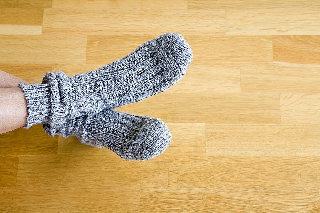 A person wearing socks