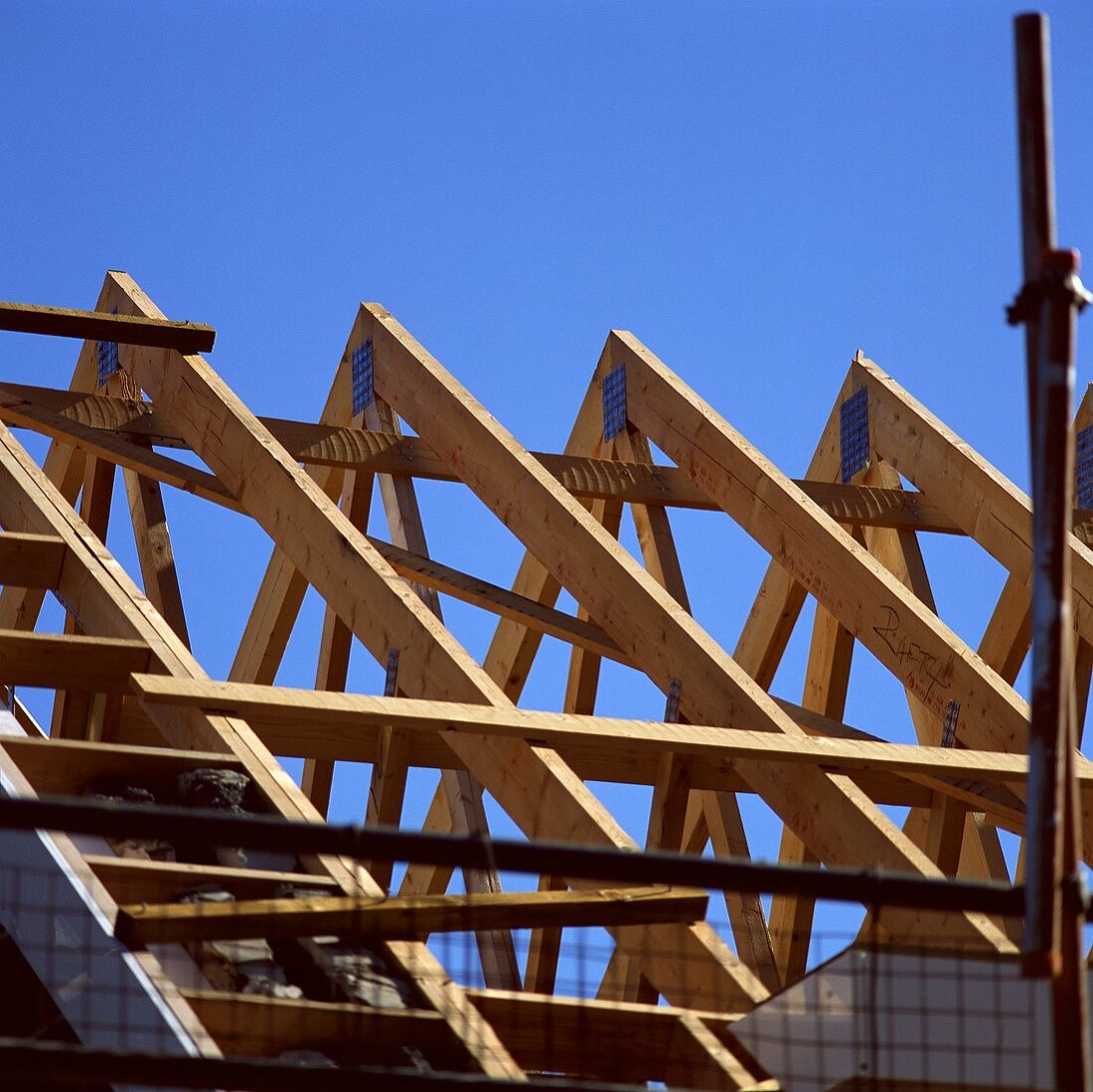 A roof under construction