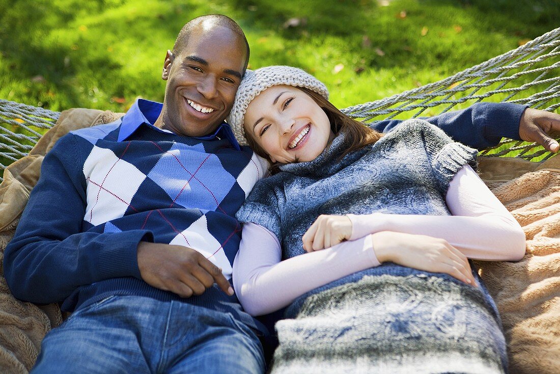 Young couple on hammock