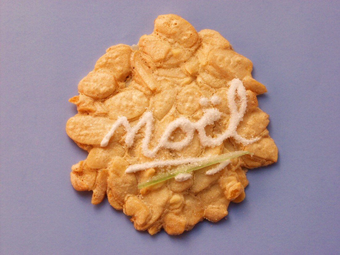 Almond biscuit with the word Noel