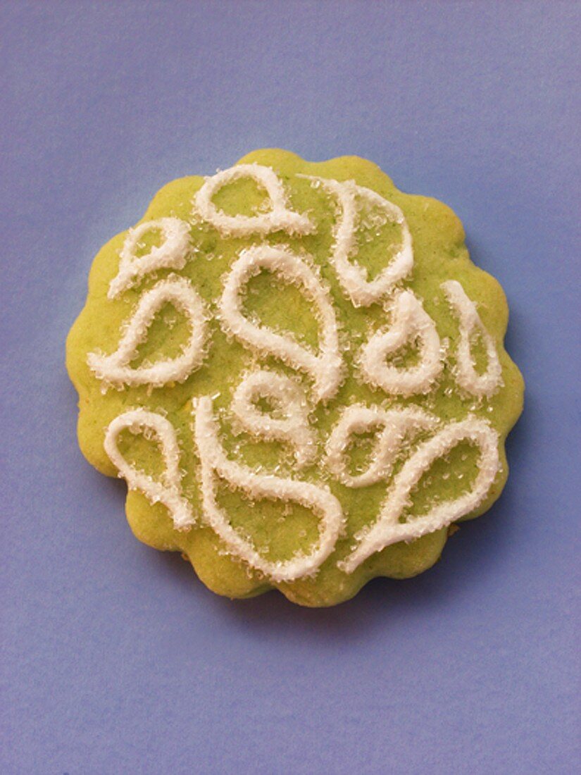 Sevillanas (Spanish shortbread biscuit with green icing)