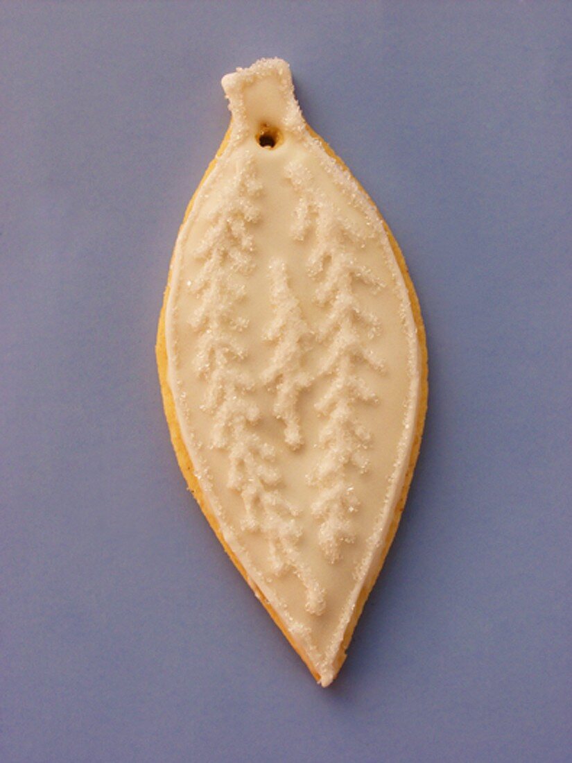 White decorated sweet pastry biscuit as Christmas decoration