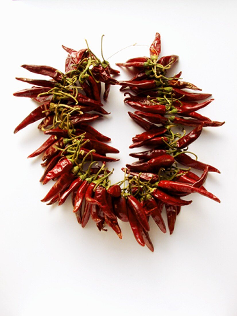 Wreath of dried Mexican chilis (Guajillo)