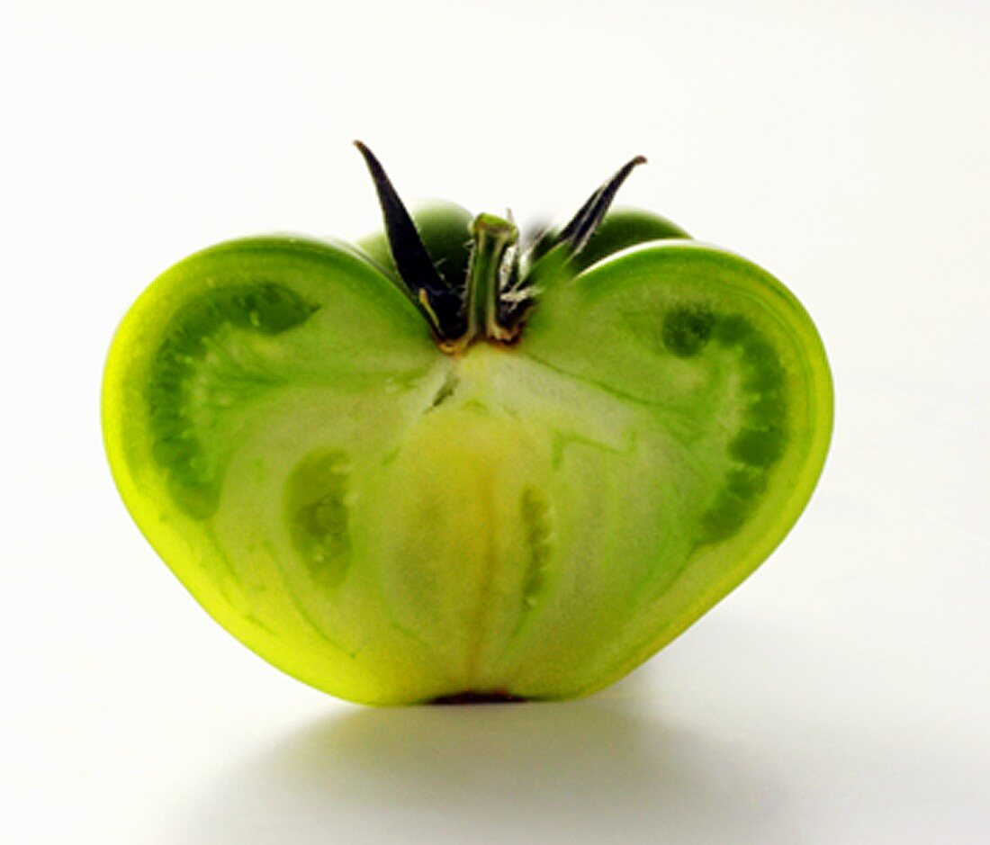 Half a green tomato