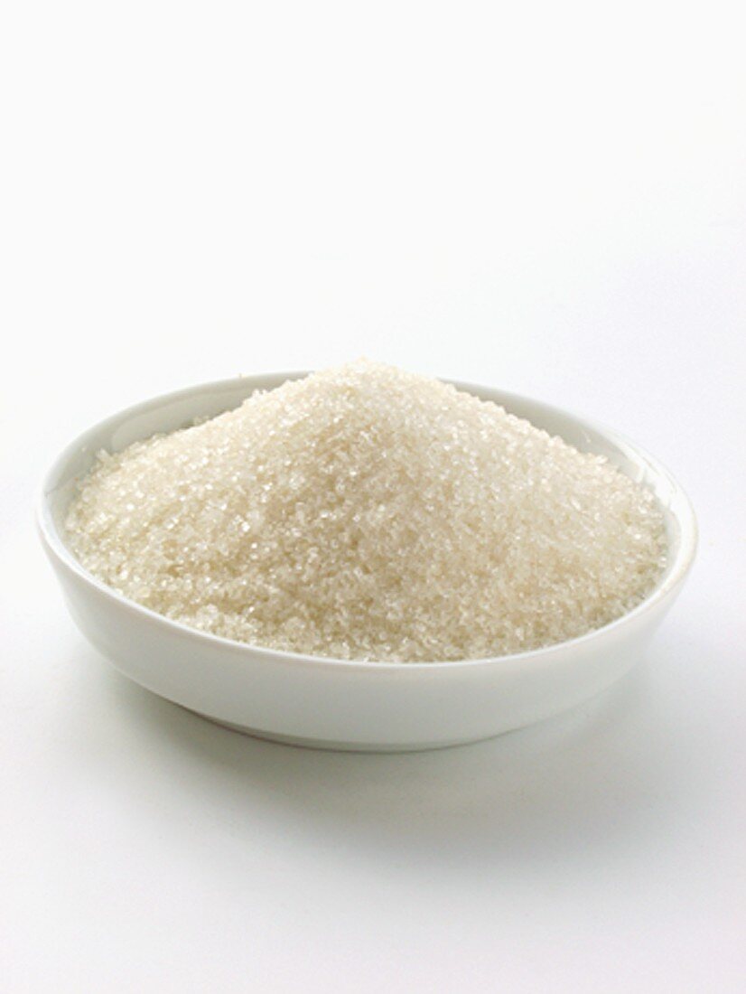 White sugar in bowl