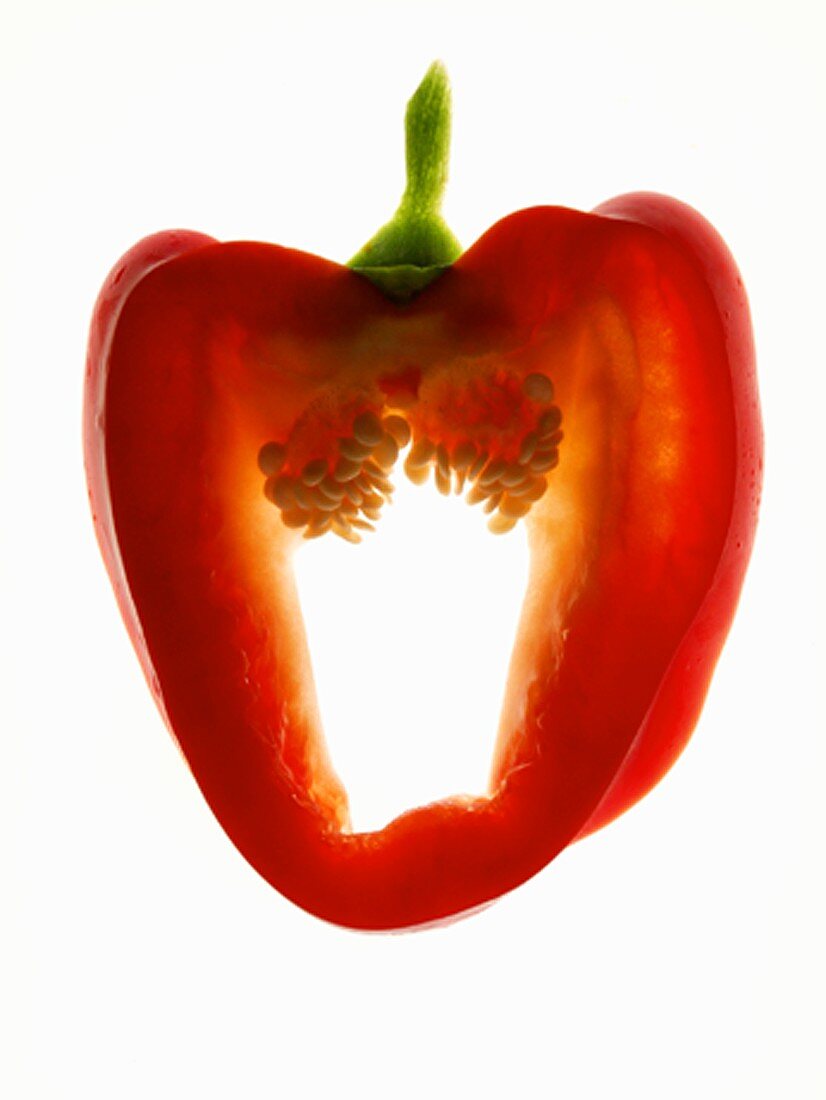 Red pepper, cut open