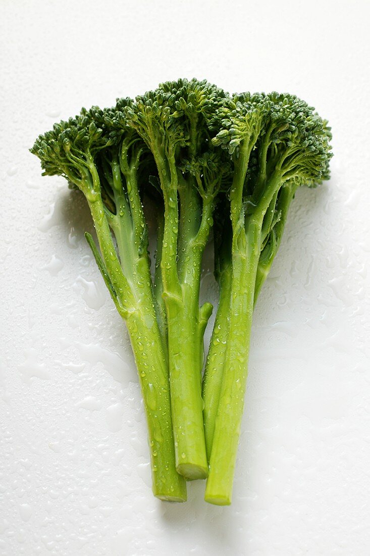 Broccoli with drops of water