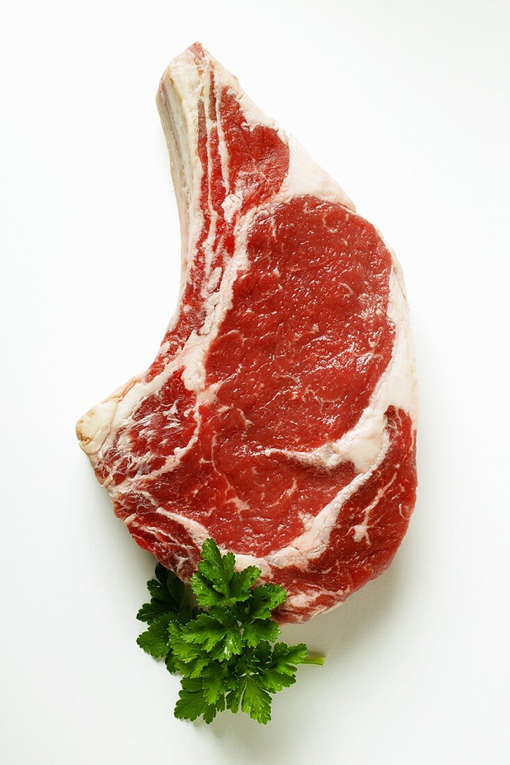 Ribeye steak and parsley