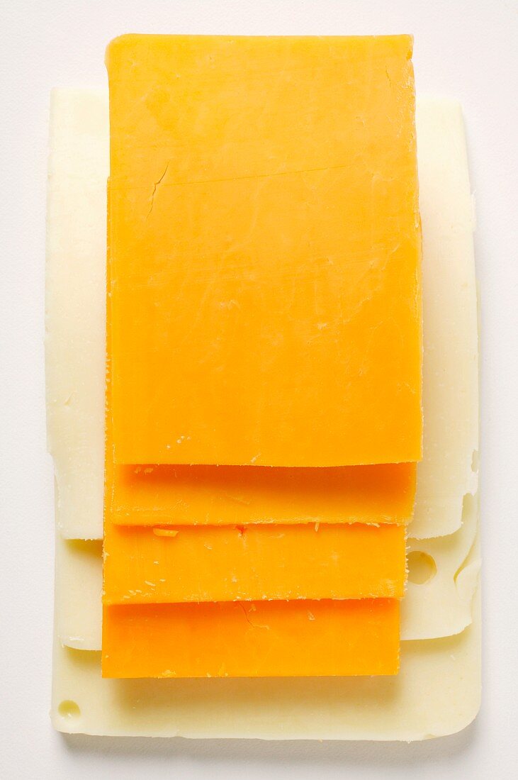 Cheese slices: Extra Sharp Cheddar on American cheese